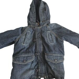 Baby Gap Toddler Boys Dark Wash Denim Sherpa Lined Jacket Blue 2 Years